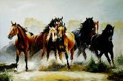 unknow artist Horses 042 oil painting reproduction